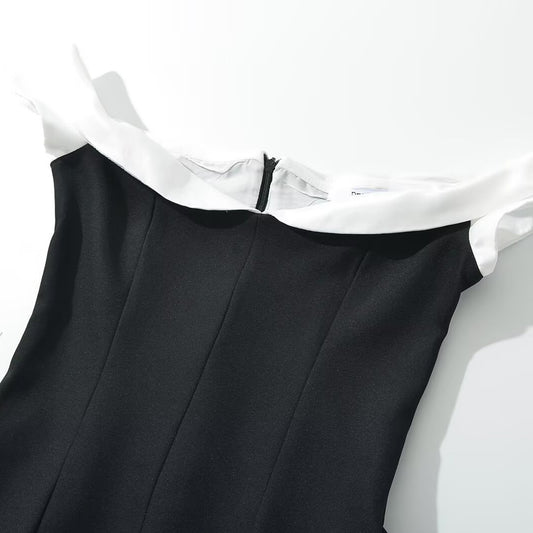 Women's Fashion Sexy Tube Niche Color-matching Dress Dresses