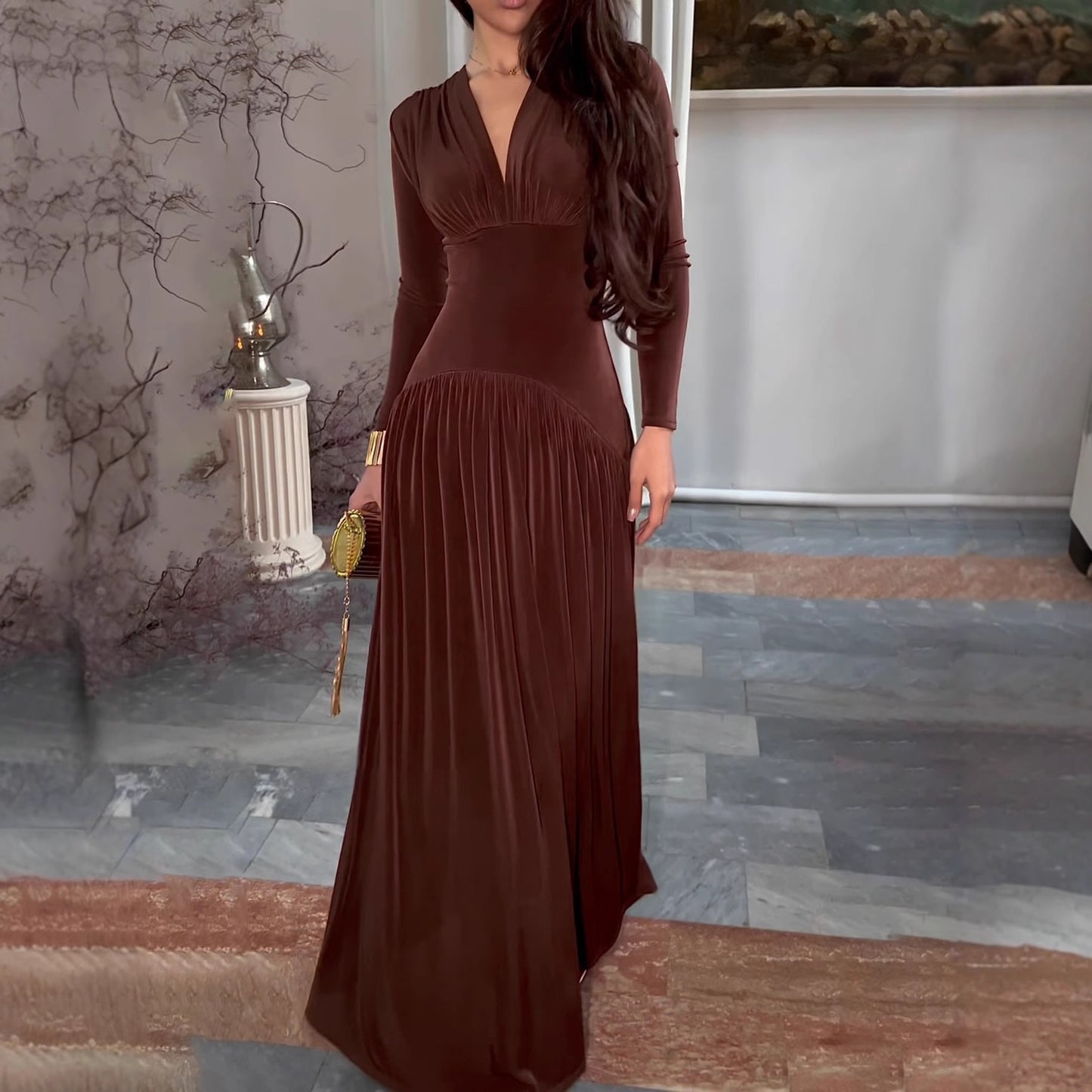 Women's Winter Elegant Long Sleeves Dress Fashion Dresses