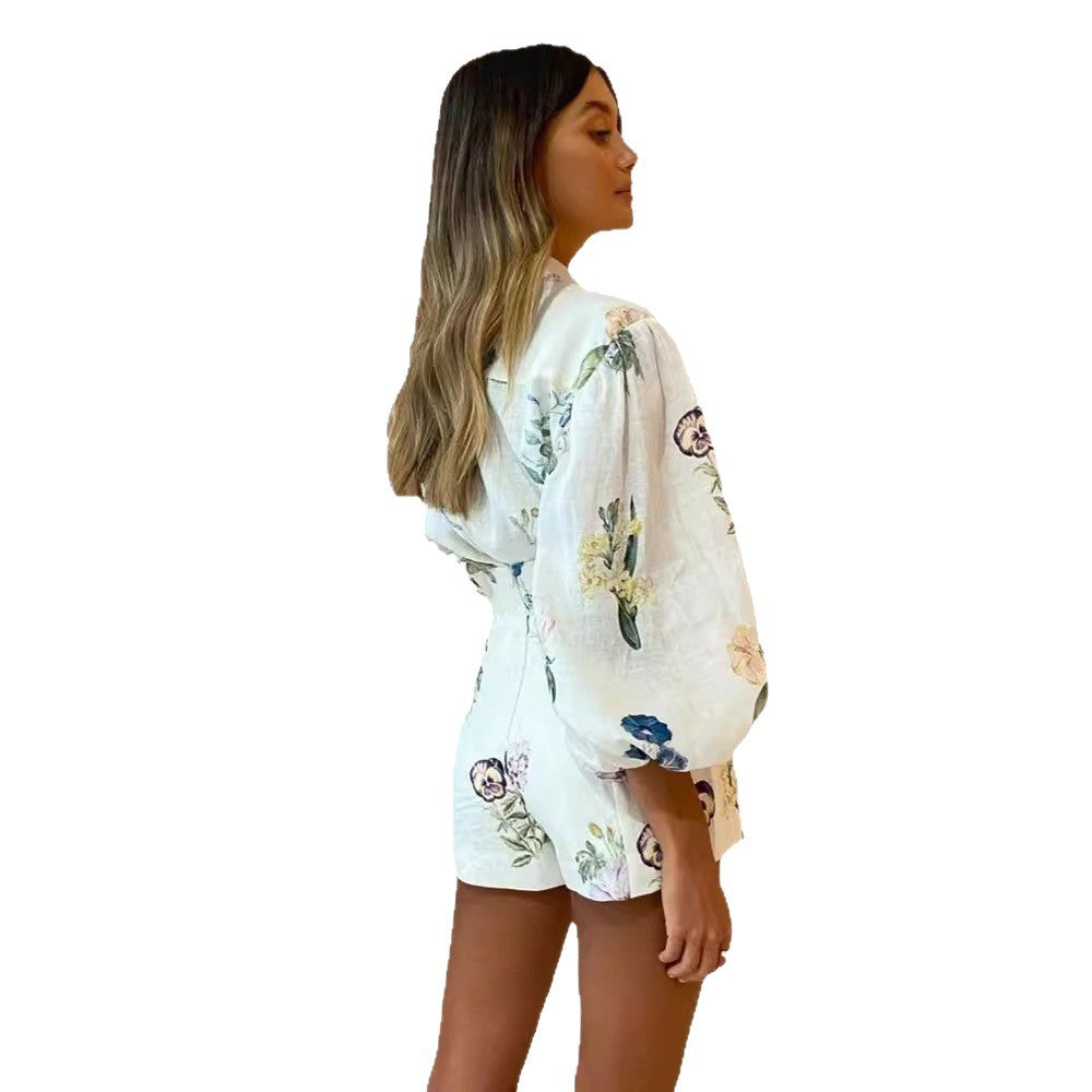 Waist Temperament Shirt Linen Leisure Elegant Fashion Casual Suit
