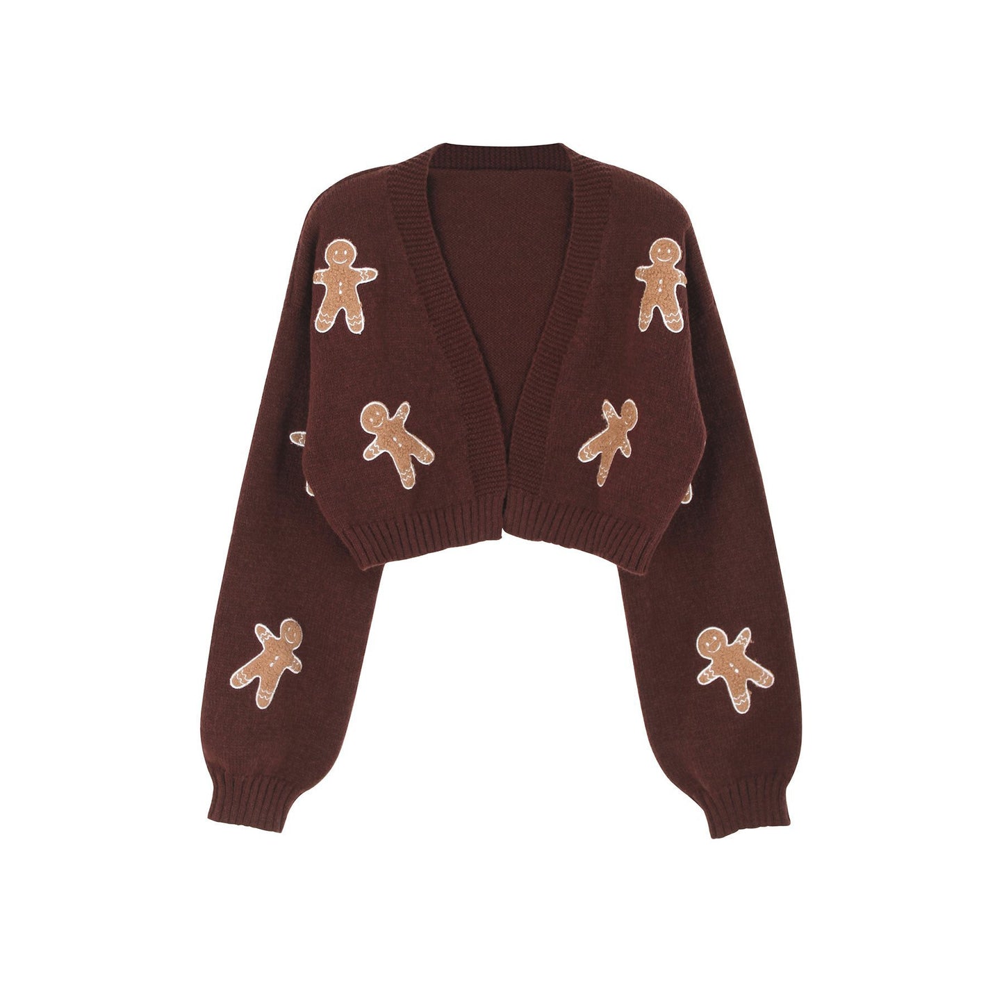 Women's Biscuit Man Figures Source Pattern Knitwear