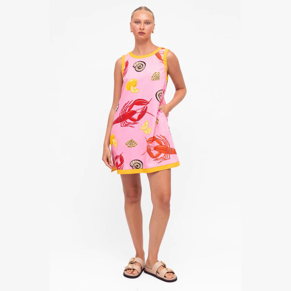 Charming Innovative Popular Fashionable Sleeveless Linen Dress