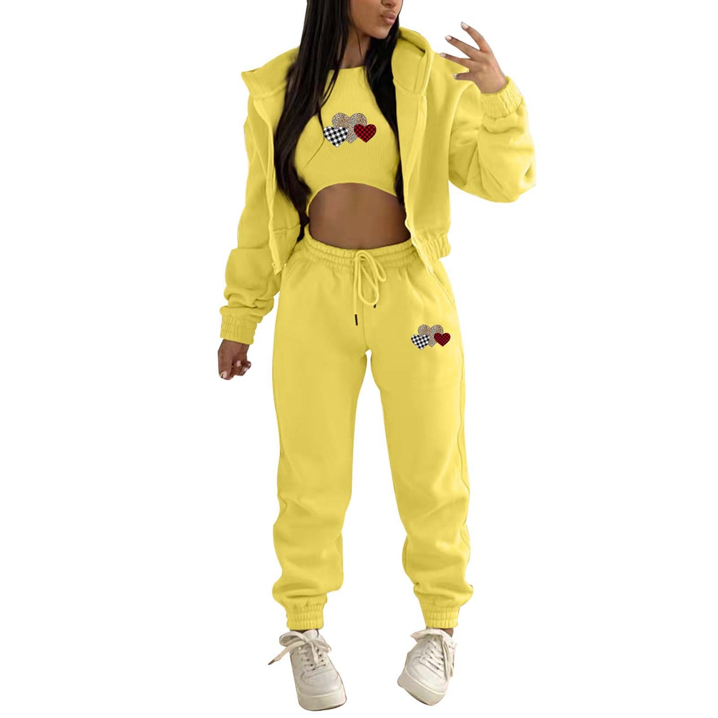 Women's Hoody Letter Printed Hooded Sports Casual Suits