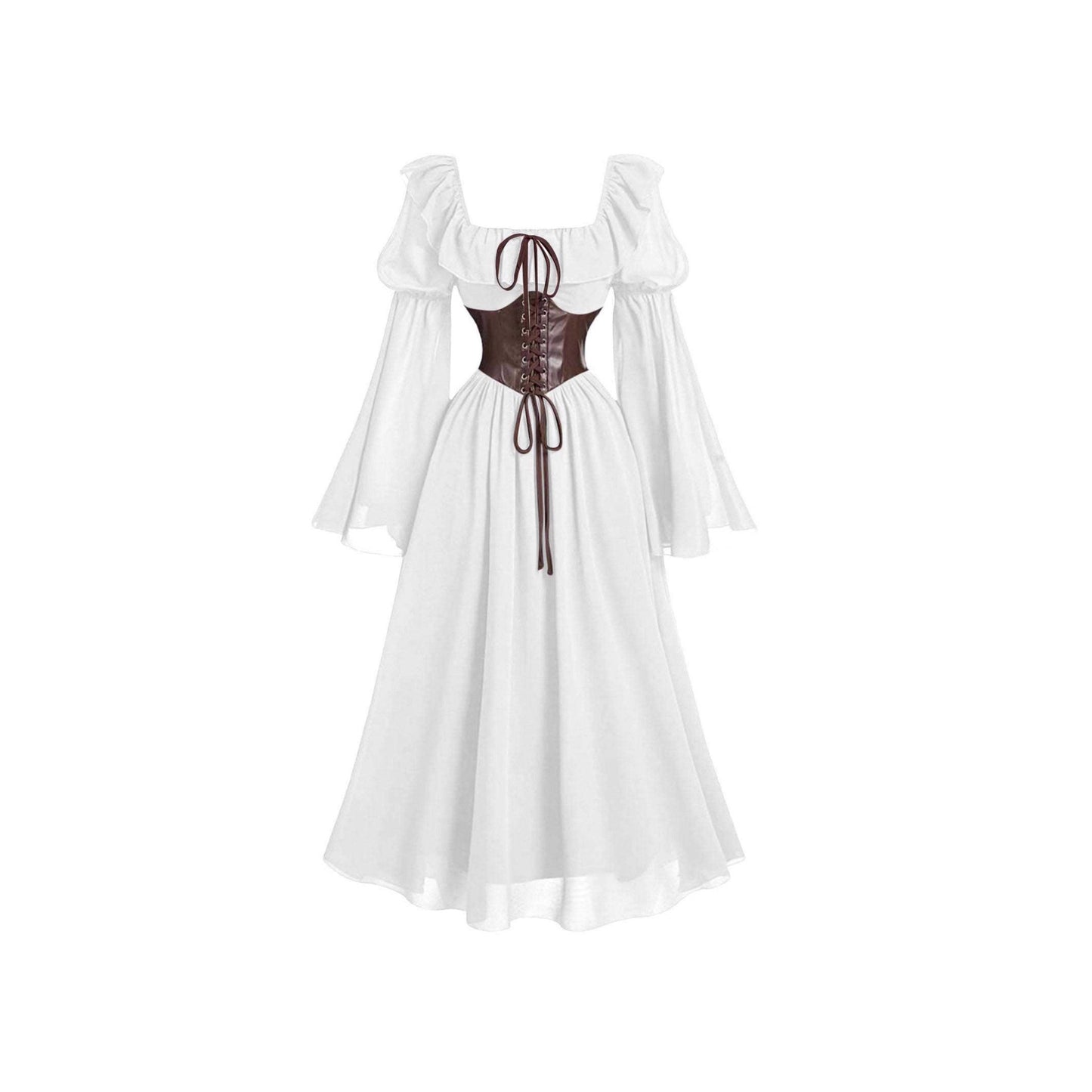 Women's Dress Flared Sleeve Waist Square Collar Dresses