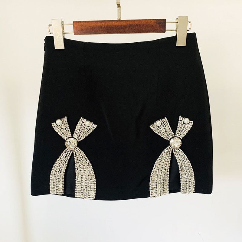 Stylish Charming Refined Rhinestone Bow Split Fashion Casual Suit