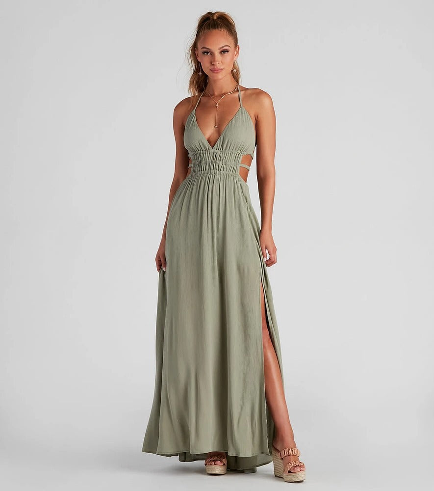 Leisure Long Sling Summer Elegant Commuter Dresses
