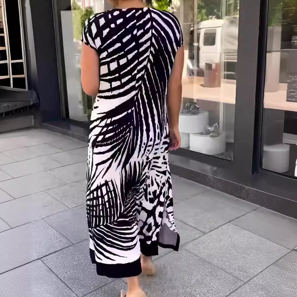 Women's Summer Fashion Printed Loose Long Dress Dresses