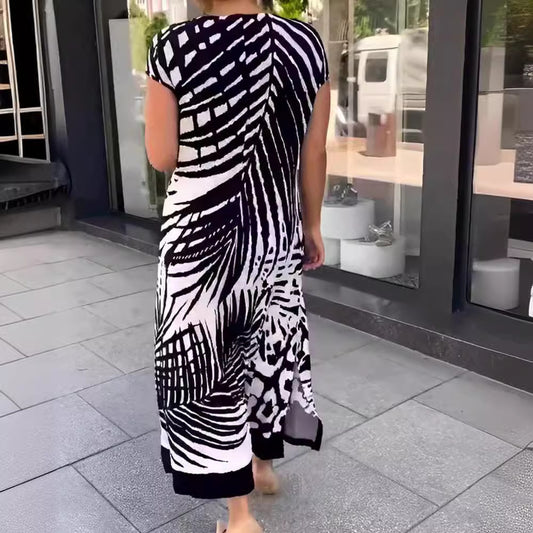 Women's Summer Fashion Printed Loose Long Dress Dresses