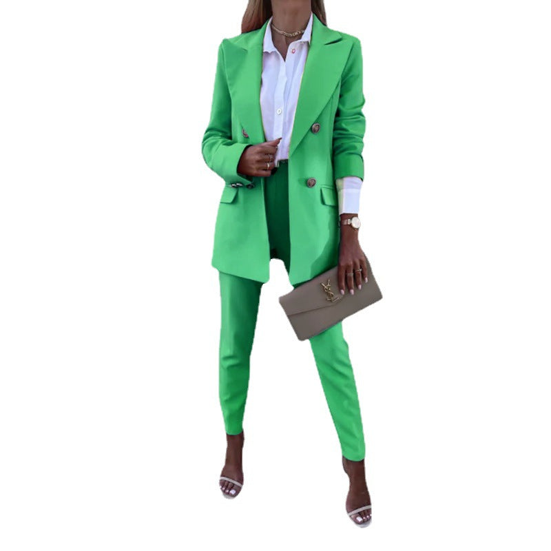 Women's Solid Color Temperament Two-piece Set Fashion Suits