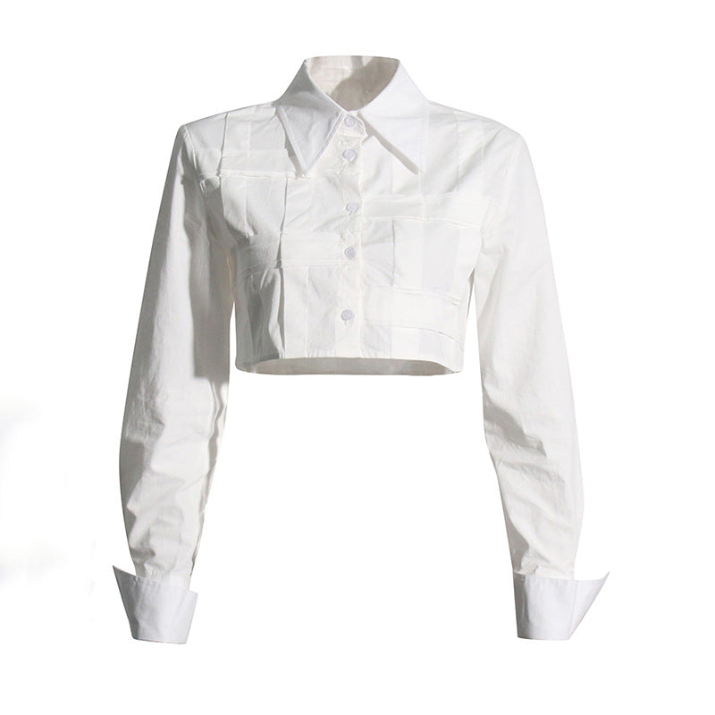 Design Sense Niche Shirt Autumn Solid Blouses