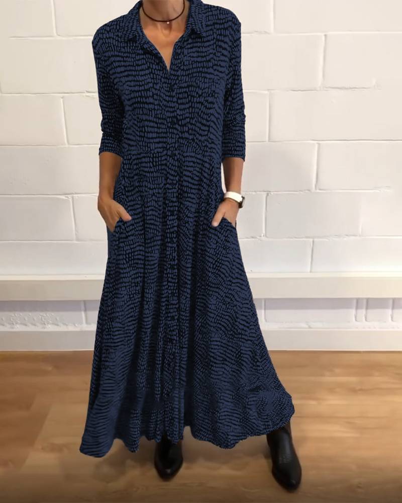 Women's Fashion Printed Long Sleeve Dress Dresses