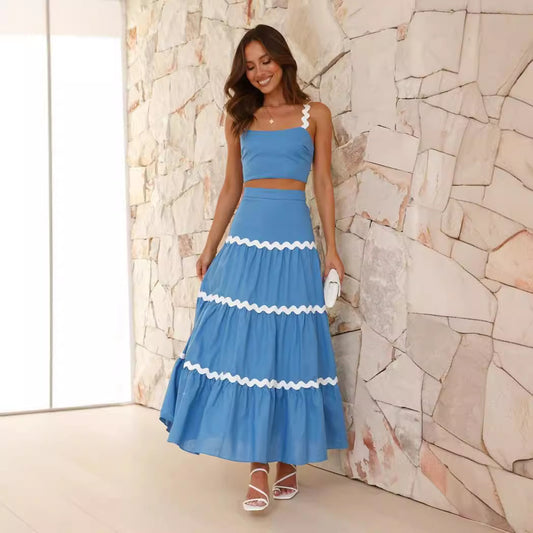 Summer Simple Sexy Corrugated Tube Oversized Suits