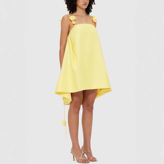Women's Sling Satin Dress Casual Loose Vacation Dresses