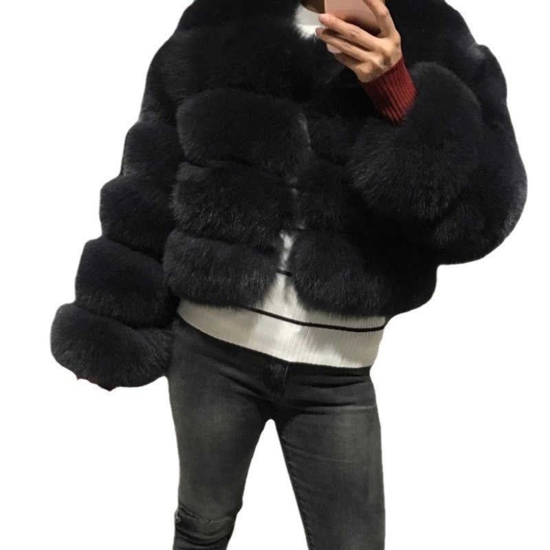 Women's Fur Imitation Fox Faux Long Sleeve Coats