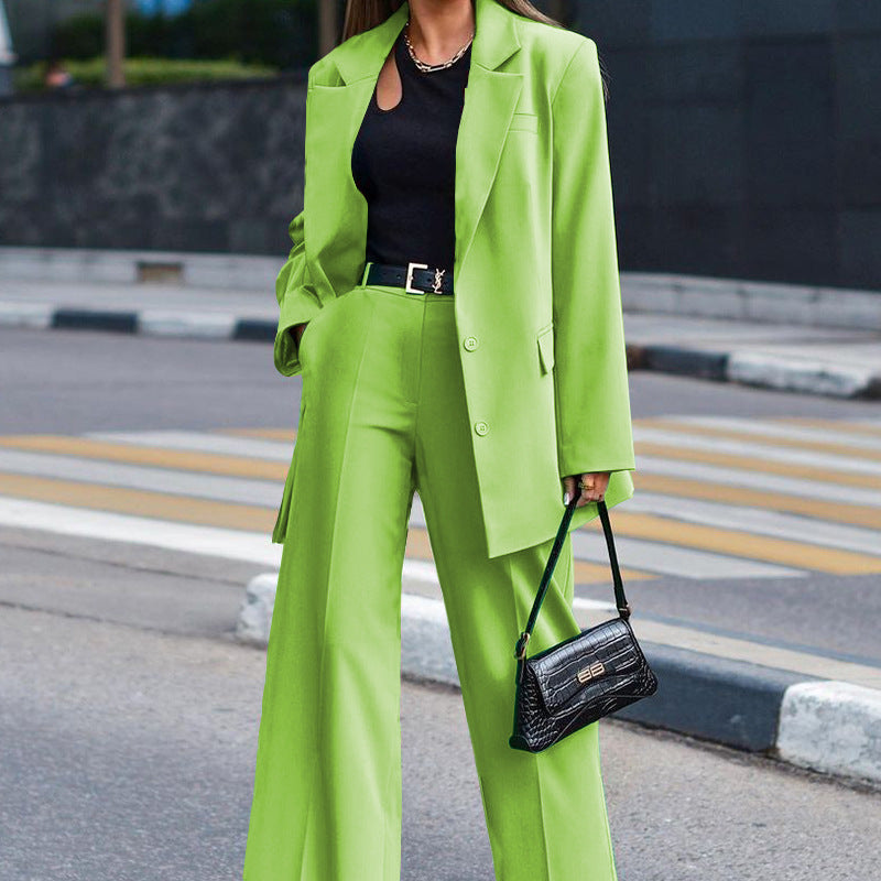 Women's Solid Color Long-sleeved Street Shooting Casual Suits