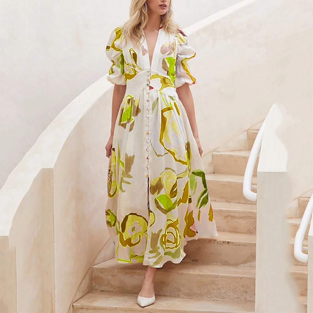 Women's Spring Beach Dress Slim Fit Large Clothing