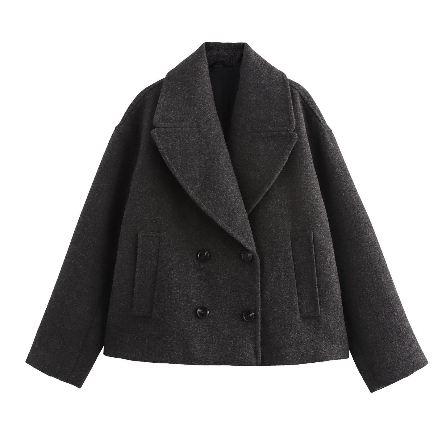 Autumn Double Breasted Button Decoration Overcoat Coats