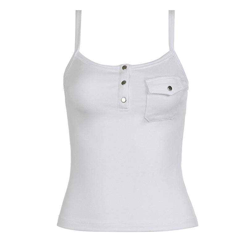 Tooling Style Pocket Half Open Basic Tops