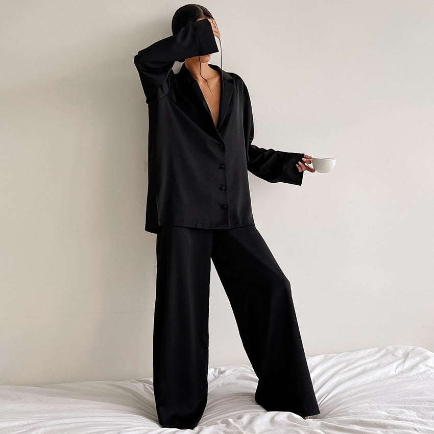 Women's Silk Comfort Breathable Two-piece Set French Suits