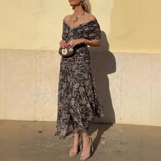 Women's Beautiful Summer Collar Printed Dress Dresses