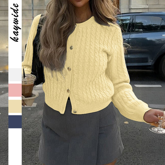 Women's Casual Style Solid Color Long Sleeve T-shirt Sweaters