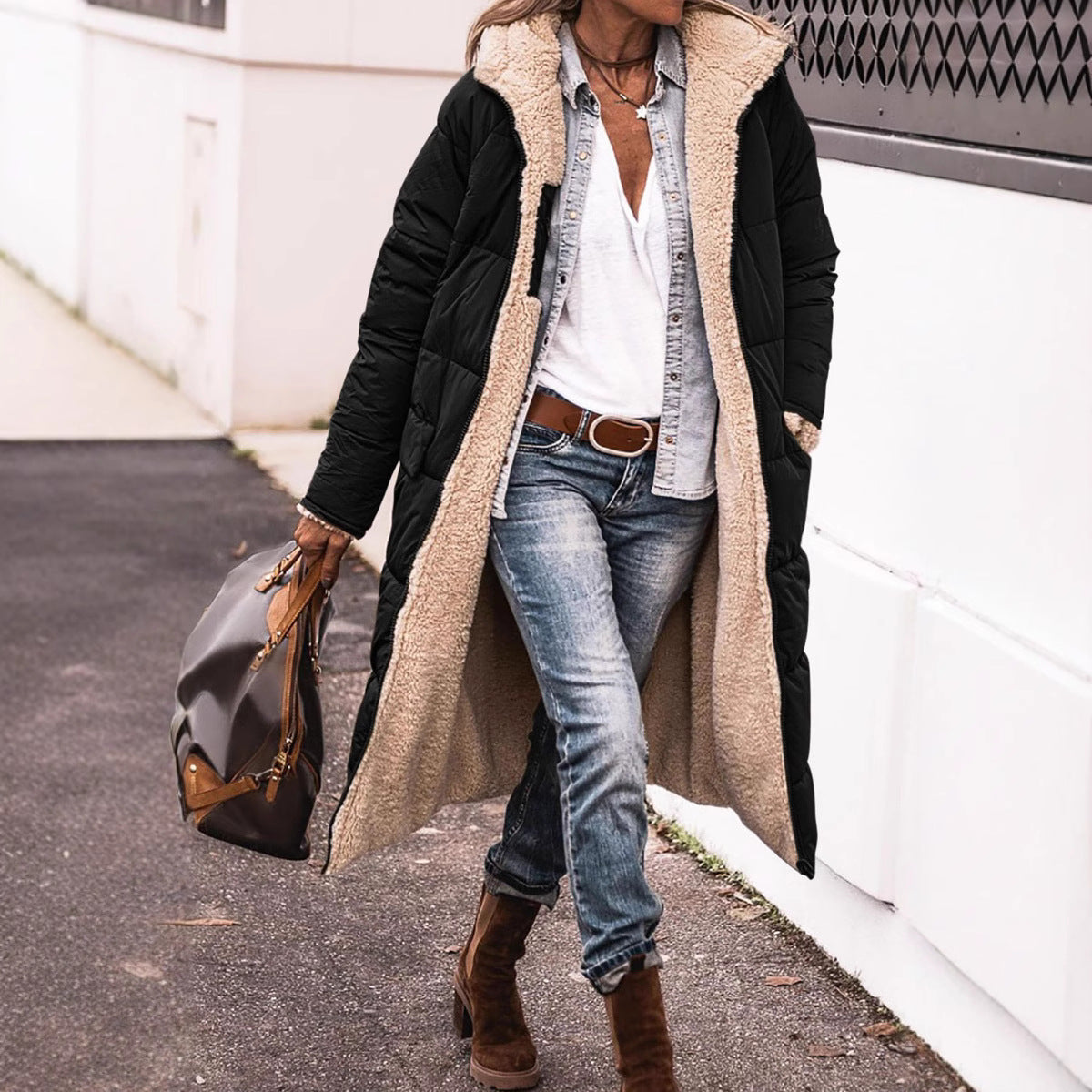 Unique Popular Trendy Long-sleeved Double-sided Thickened Coats