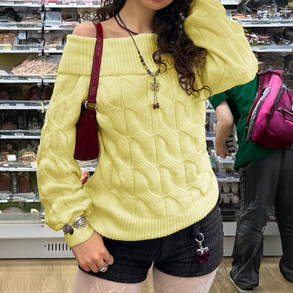 Glamorous Women's Simple Fashion Long-sleeved Woolen Sweater