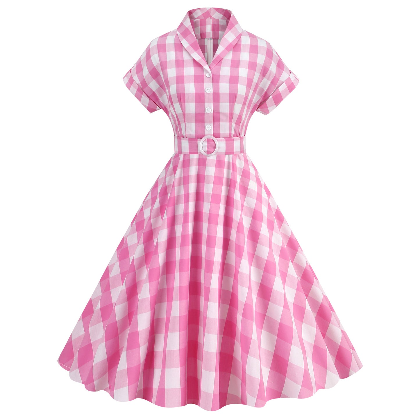 Barbie Pink Death Plaid Bow Tie Dresses