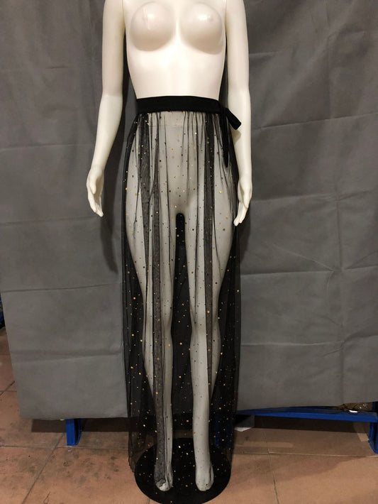 Vacation Style Long Sexy Sequined Tulle Skirts