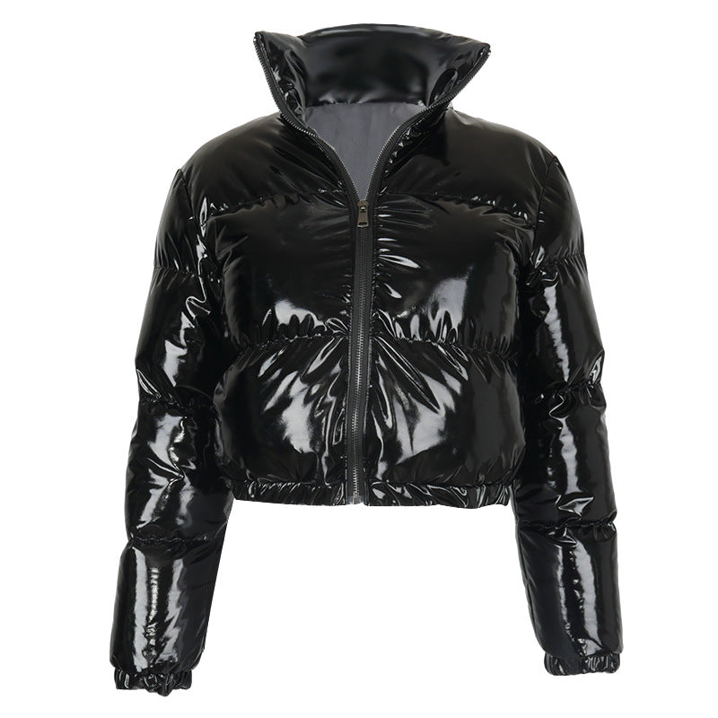 Women's Long Sleeve Zipper Stand-up Collar Thermal Coats