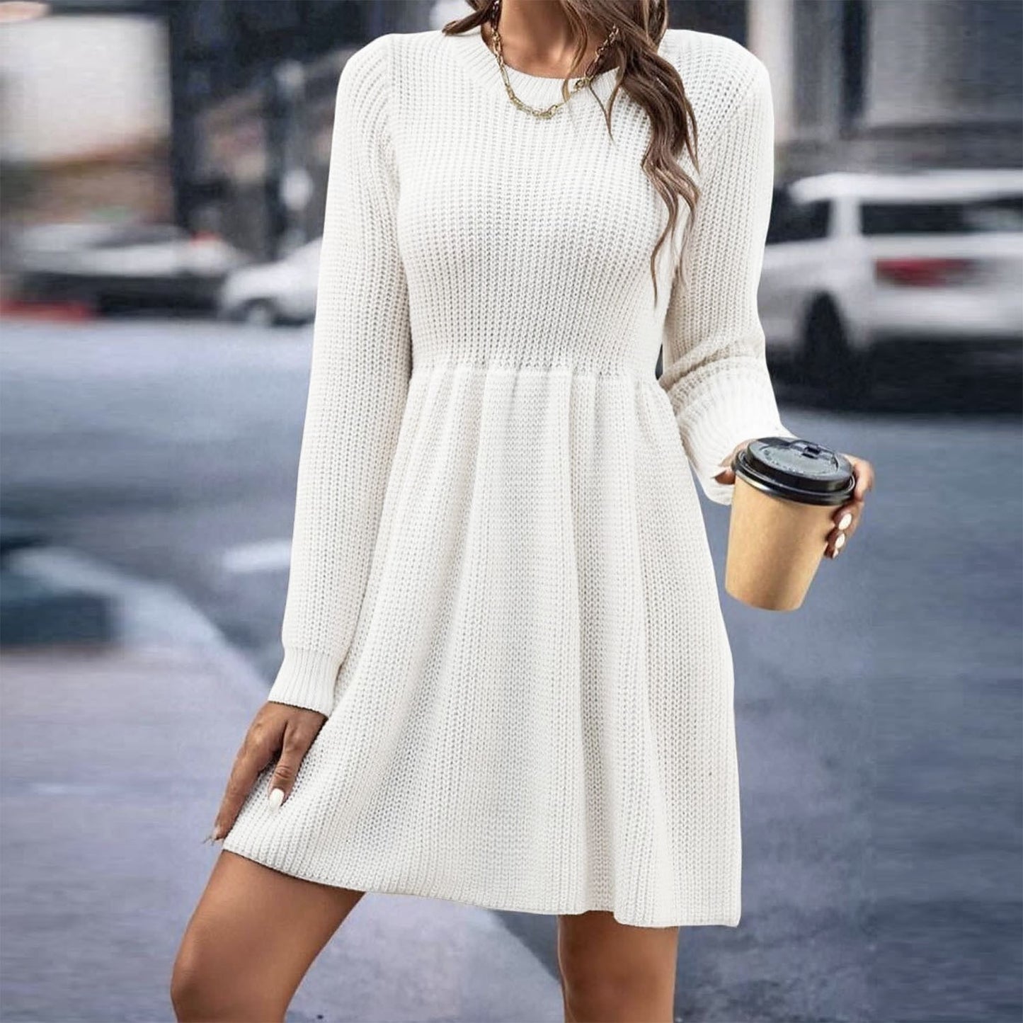 Beautiful Women's Solid Color Style Clothes Dress
