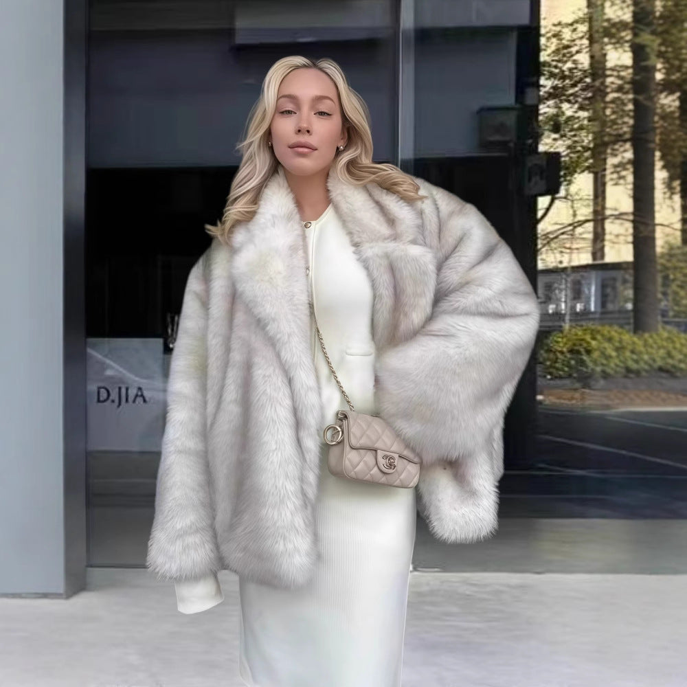 Senior Idle Style Faux Fox Fur Coats