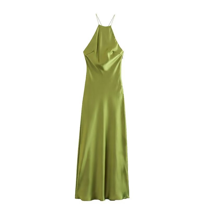 Women's Summer Hot Strap Dress Silk Satin Dresses
