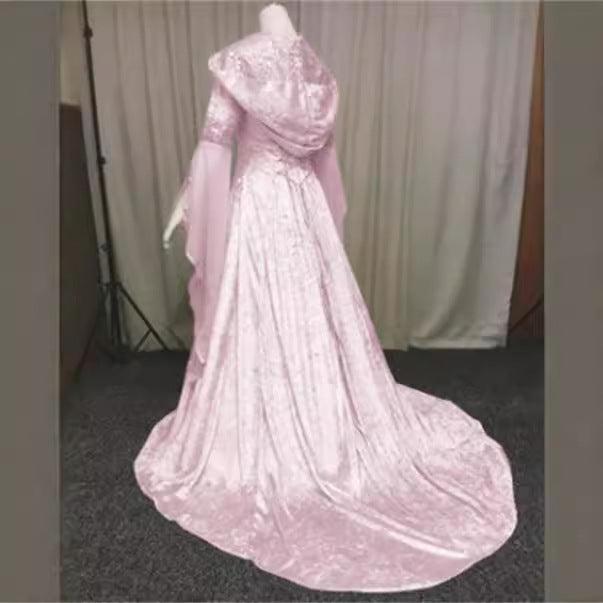 Women's Simple Medieval Retro Style Elegant Solid Color Long Dresses