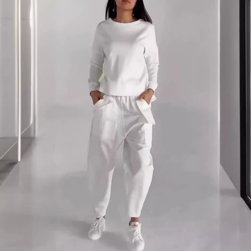 Beautiful Women's Irregular Design Long-sleeved Harem Fashion Casual Suit
