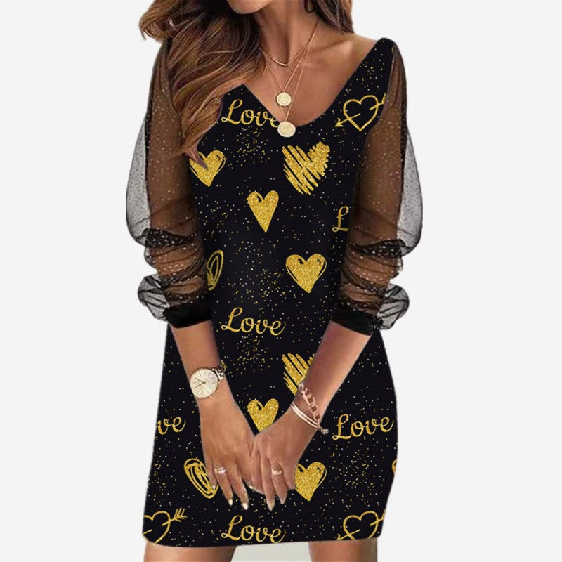Women's Stylish Spring Sequin Gauze Dress Dresses