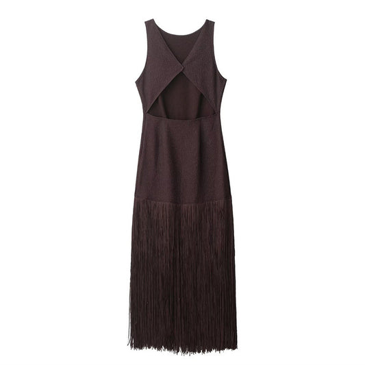 Women's Autumn Fashion Sexy Hot Tassel Dress Dresses