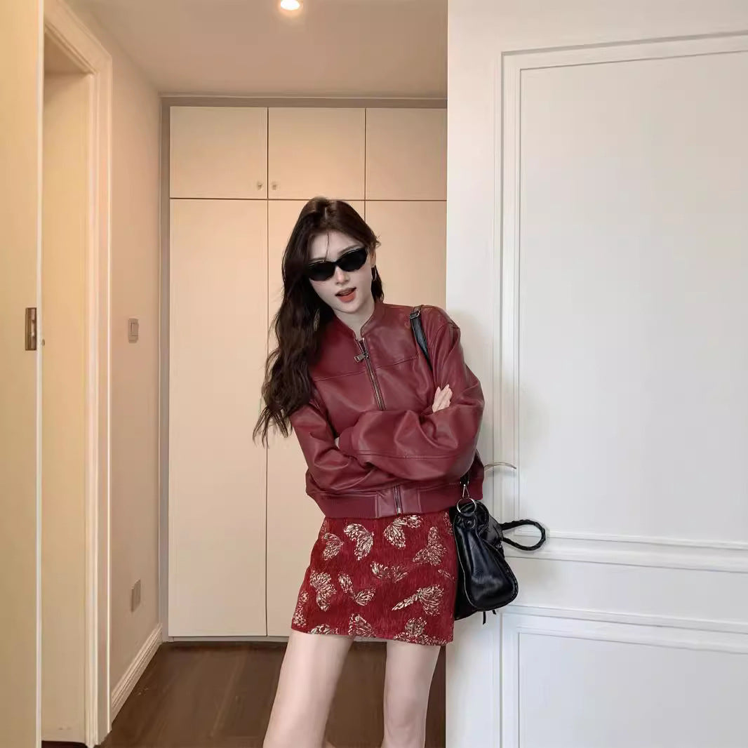 Women's Leather Autumn Western Style Younger Fashion American Coats