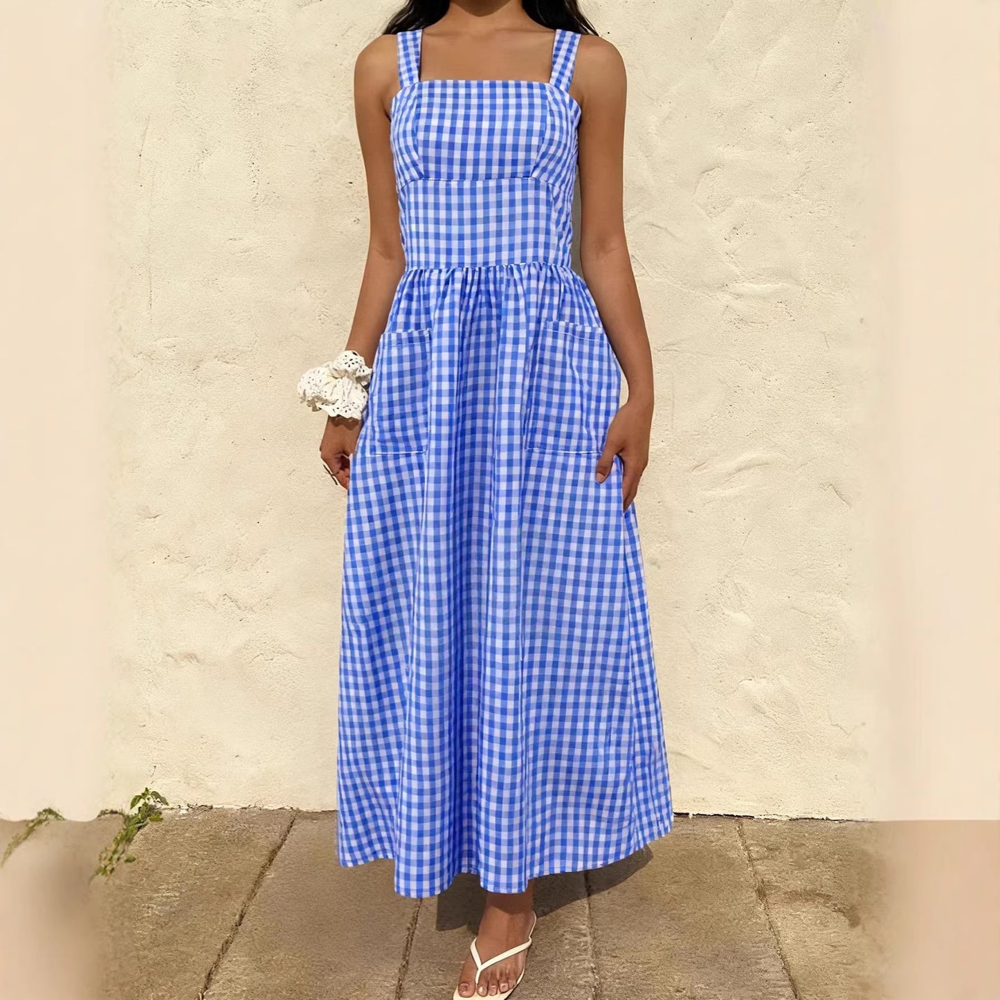 Women's Early Spring Artistic Retro Temperament Plaid Dress