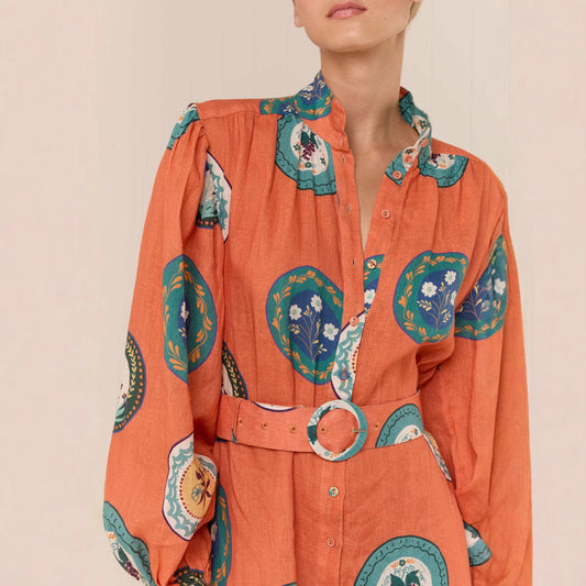 Unique Casual Fashion Belt Linen Long Dresses