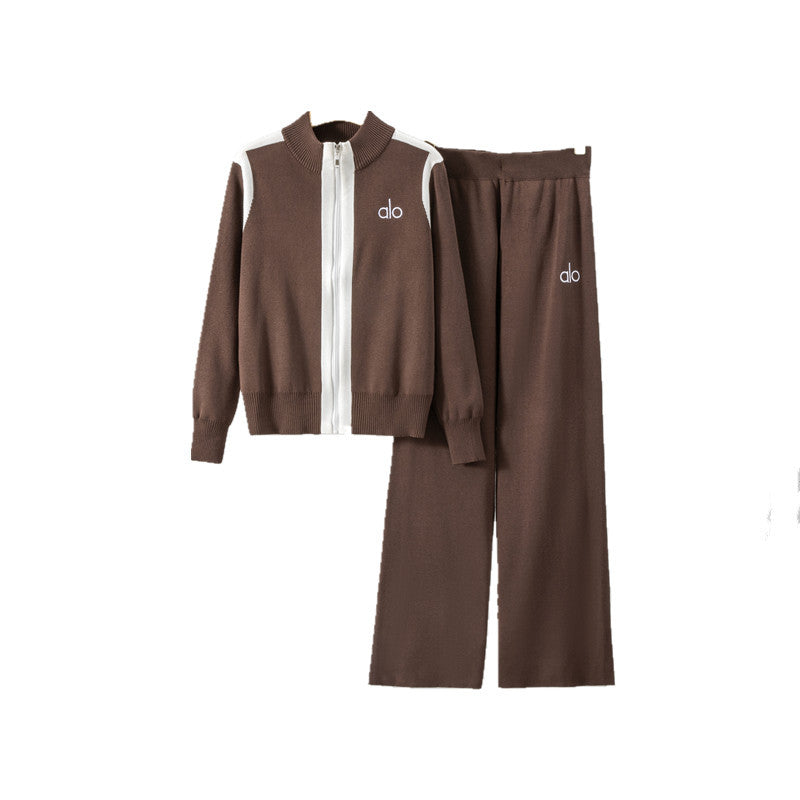 Women's Goods Casual Fashion Set Zipper Knit Pants