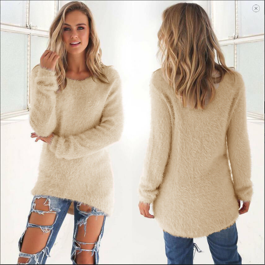 Women's Fashion Solid Color Long Sleeve Sweater