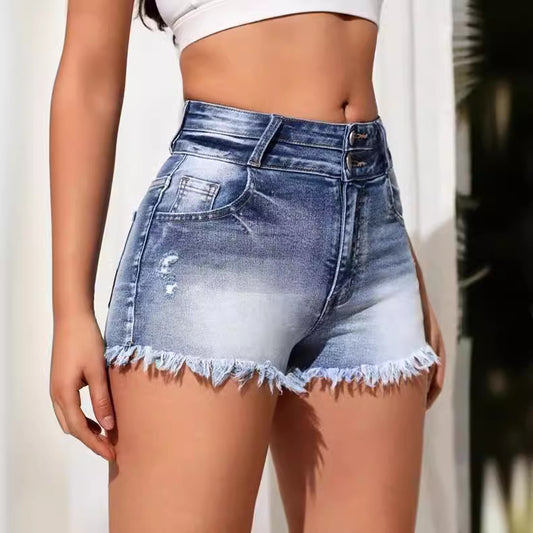 Women's Fashion Ripped Burr High Waist Personality Shorts