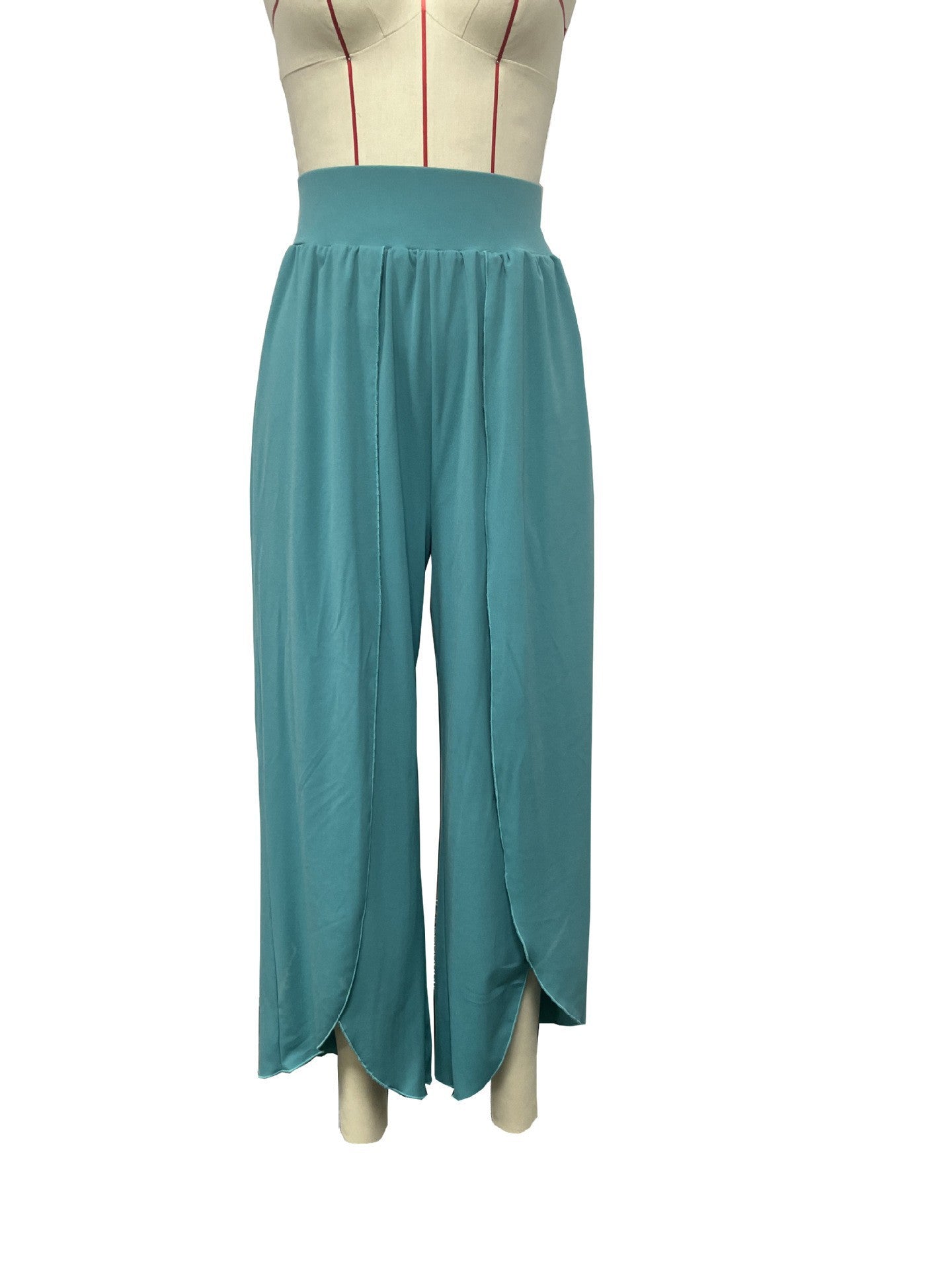 Slimming High Waist Slit Trousers Loose Pants