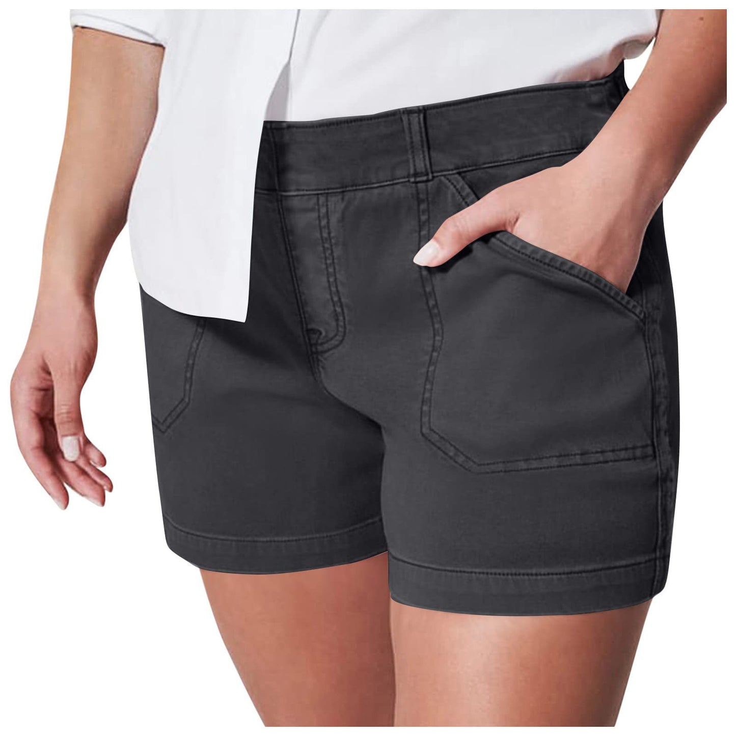 Fashion Simple Pocket Hip Lifting High Elastic Shorts