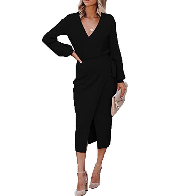 Versatile Women's Long Elegant Graceful Knitted Dress