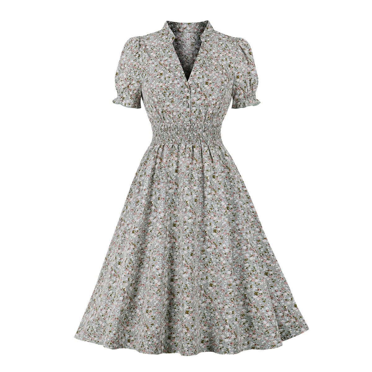 Women's Large Floral Dress Retro Big Swing Dresses