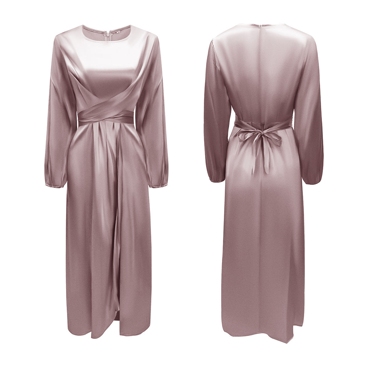 Women's Soft Waist Urban Style Satin Long Dress