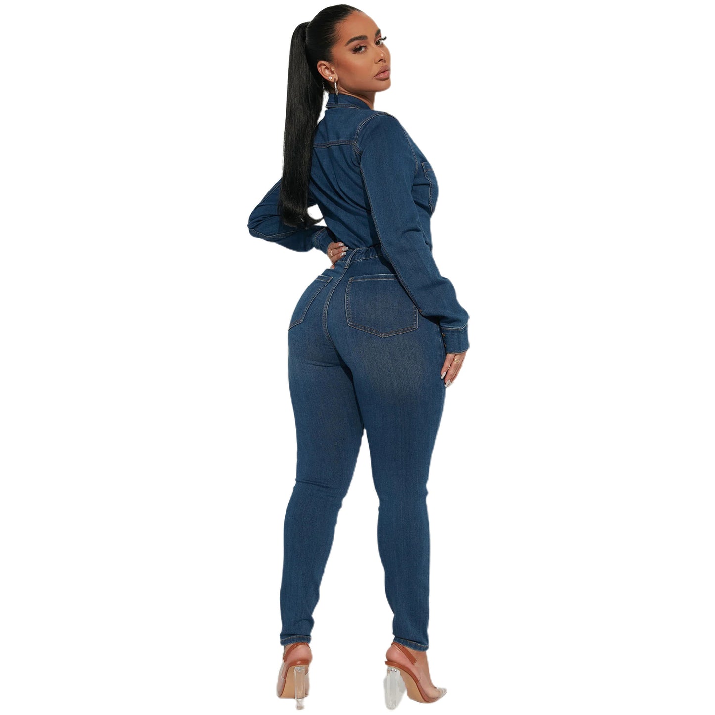 Sexy Fashion Long Sleeve High Elastic Jumpsuits