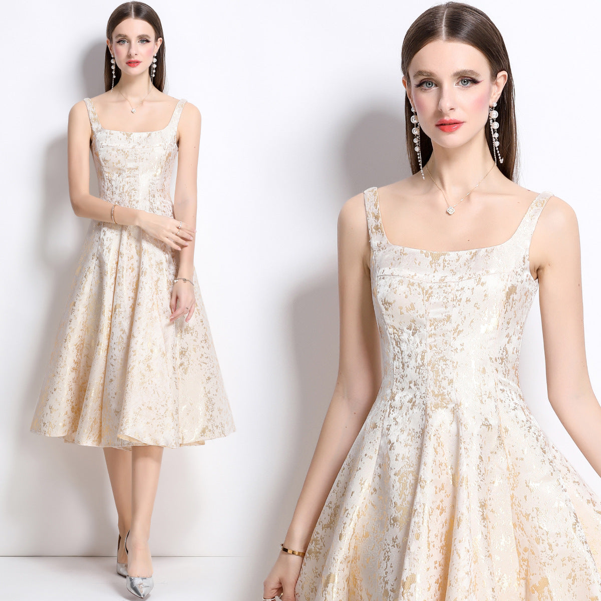 Women's Daily Wearable Light Luxury High-grade Jacquard French Dresses