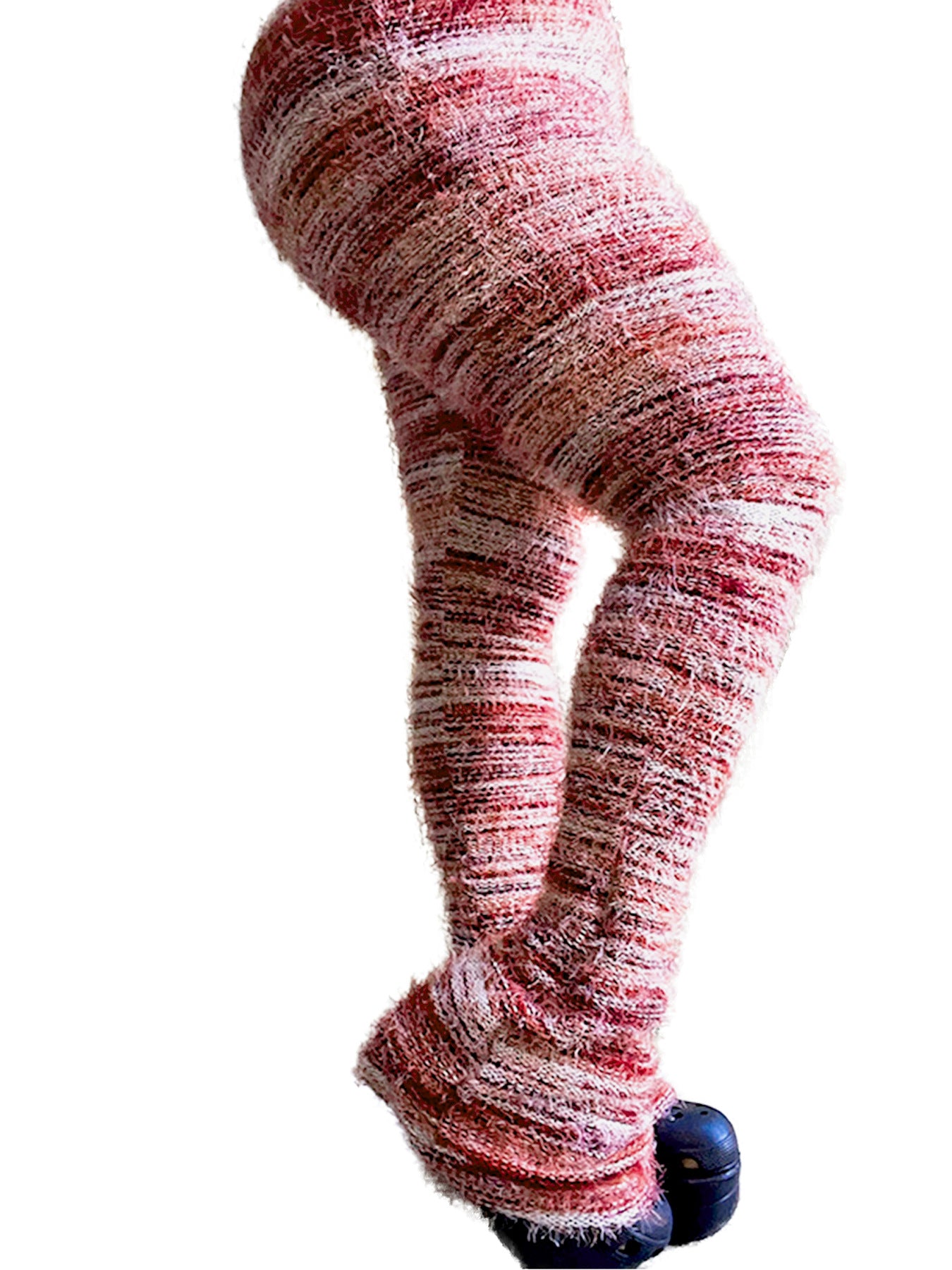 Women's Fashion Wear Colorful Stripes Fluffy Personality Pants